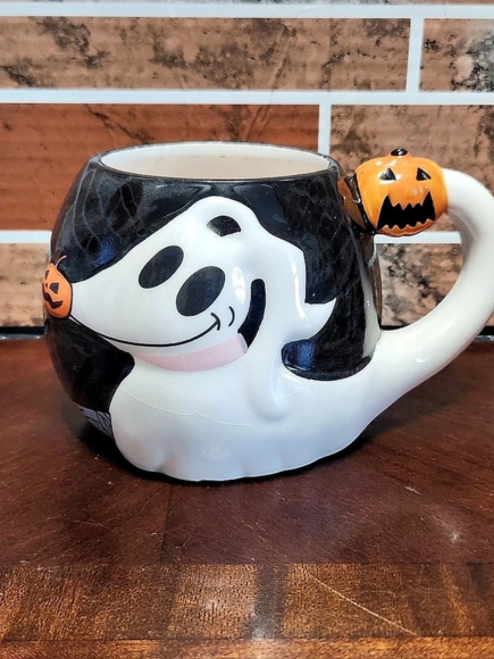 Disney The Nightmare Before Christmas Zero Sculpted Ceramic Mug Black & White